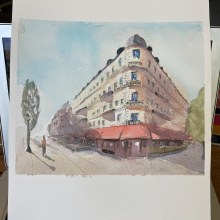 My project in Architectural Sketching with Watercolor and Ink course. Watercolor Painting project by Gretchen - 05.11.2020