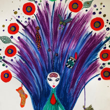 the Arrogant Peacock. Un proyecto de Ilustración tradicional, Collage, Dibujo a lápiz, Dibujo y Brush Painting de elif demirbolat aksoy - 11.05.2020