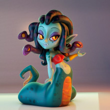 Chibi Medusa. 3D, and 3D Modeling project by Meritxell Aznar Carmona - 10.23.2018