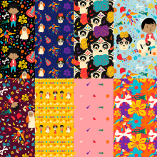 Coco: Diseño de patrones ilustrados. Un proyecto de Ilustración digital, Estampación e Ilustración infantil de Camila Bonjour - 17.05.2020