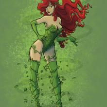 Poison ivy. Traditional illustration, and Character Design project by Rebeca Castillo - 05.18.2020