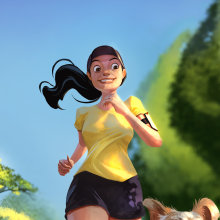 RUNNING WITH MOM. Digital Painting project by Álvaro Cardozo W - 05.19.2020