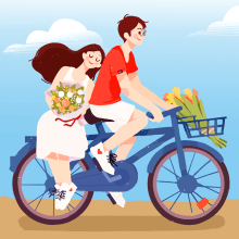 bicycle date ❤. Animação 2D projeto de Rose Villacorta - 13.04.2020