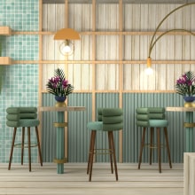 ÁFRICA RESTAURANT. Un proyecto de Diseño, 3D, Diseño, creación de muebles					, Arquitectura interior, Diseño de interiores, Modelado 3D, Decoración de interiores, Arquitectura digital y Retail Design de Romina Pavon - 25.05.2020