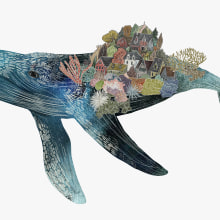 Whale. Un proyecto de Ilustración tradicional, Ilustración digital e Ilustración infantil de Claire Peters - 29.05.2020