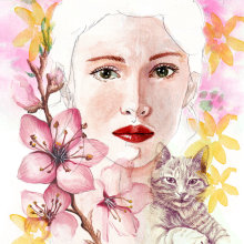 Mi Proyecto del curso: Retrato con gato. . Un proyecto de Bellas Artes de Noelia Bravo Chaves - 02.06.2020