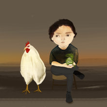 The chicken or the egg?. Ilustração digital e Ilustração infantil projeto de Fabiola Aviña - 02.06.2020