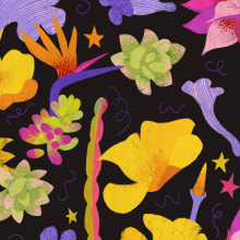 Flora of California, a Flat Illustration Project. Un proyecto de Ilustración tradicional, Ilustración digital e Ilustración botánica de baviguier - 03.06.2020
