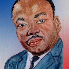Martin Luther King. Un proyecto de Pintura a la acuarela de Zaida Olvera - 04.06.2020