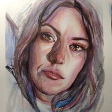 My project in Artistic Portrait with Watercolors course. Un projet de Aquarelle de Maria Elena Vincitorio - 05.06.2020