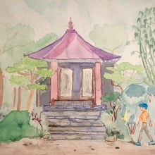 Proyecto final: Camino al Templo.. Ilustração tradicional, Paisagismo, Pintura, Retoque fotográfico, Pintura em aquarela e Instagram projeto de Angel Peto - 12.06.2020