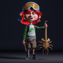 Alien hunter kid . 3D, Character Animation, 3D Animation, 3D Modeling, and 3D Character Design project by Luis Yrisarry Labadía - 06.16.2020