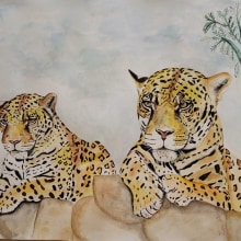 Jaguares acuarela. Un proyecto de Bellas Artes de Itma Selene Torres - 21.06.2020