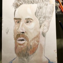 Messi. Pencil Drawing, Drawing, Portrait Drawing, Realistic Drawing, and Artistic Drawing project by Rafael Cohen - 06.22.2020