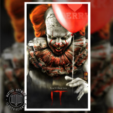 Pennywise - Aerògrafo y làpices de colores. Realistic Drawing, and Artistic Drawing project by Mariano Mattos - 06.22.2020