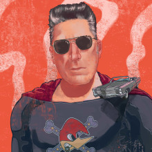 Ilustración con Rock and Roll y superpoderes: Loquillo.. Digital Illustration, Portrait Illustration, and Portrait Drawing project by Eloi F Valle Urbina - 06.24.2020