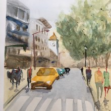  Proyecto: Paisajes urbanos en acuarela. Pintura em aquarela projeto de eveguillas - 24.06.2020