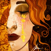 Releitura - Freyas /Golden Tears - Gustav Klimt. Digital Design project by auurelianoo - 06.24.2020