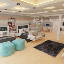 Rediseño de habitación para niñas "Recámara Pastel"  . Un proyecto de 3D, Arquitectura y Diseño de interiores de Jesse Rojas Rodríguez - 11.09.2017