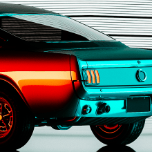 Mustang 65 Estudio de iluminación. 3D, Art Direction, Br, ing, Identit, Automotive Design, Lighting Design, VFX, 3D Animation, Photographic Lighting, 3D Design, Color Correction, and Photographic Composition project by Ro Bot - 07.04.2020