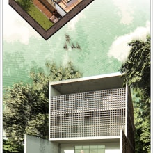 Ilustración digital de proyectos arquitectónico CASA 8x16. Un proyecto de Diseño, 3D, Arquitectura, Bellas Artes, Bocetado y Creatividad de Julián Guío Lara - 06.07.2020