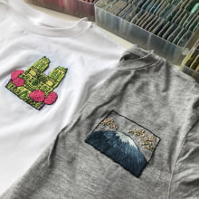 Embroidery on the t-shirts. Un proyecto de Bordado de Kseniia Guseva - 07.06.2020