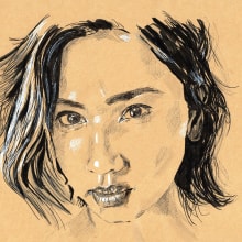 Retrato en papel Kraft. Papercraft, Desenho, Desenho de retrato, e Desenho realista projeto de Begoña Blázquez Parro - 02.02.2020