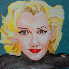 Marilyn Monroe. Un proyecto de Pintura a la acuarela de Zaida Olvera - 11.07.2020