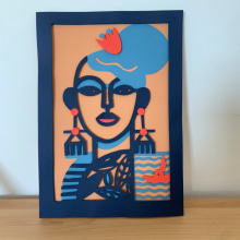 My project - La mujer de marinero . Un proyecto de Ilustración tradicional, Artesanía, Collage e Ilustración de retrato de Sasha Marsa - 14.07.2020
