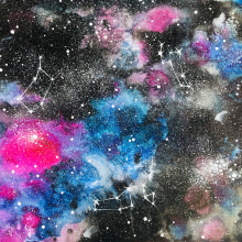 Dark Galaxy. Un proyecto de Pintura a la acuarela de Katharina Seidel - 16.07.2020