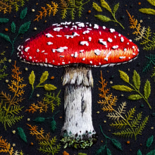 The Fly Agaric Mushroom . Embroider project by Emillie Ferris - 07.16.2018