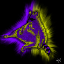 glow raccoon. Un proyecto de Ilustración tradicional, Dibujo, Ilustración digital, Dibujo artístico y Dibujo digital de Tyler Sawinsky - 22.06.2020