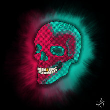 glow skull . Un proyecto de Ilustración digital, Dibujo artístico, Diseño de tatuajes, Dibujo digital y Dibujo anatómico de Tyler Sawinsky - 28.06.2020