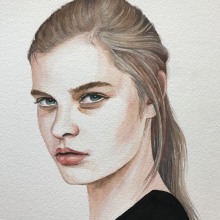 My project in Watercolor Portrait from a Photo course. Pintura em aquarela projeto de Johanna Pieterman - 20.07.2020