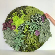 Circular paper wall garden. Un proyecto de Artesanía, Papercraft y Decoración de interiores de Eileen Ng - 21.07.2020