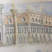 My project in Architectural Sketching with Watercolor and Ink course. Architectural Illustration project by Gill Bellord - 07.21.2020
