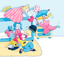 Fiesta del pijama. Ilustração tradicional projeto de Laura Gómez - 22.07.2020