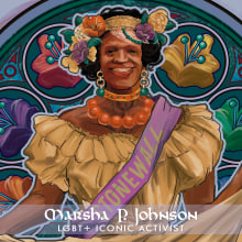 PRIDE: Marsha P. Johnson. Traditional illustration, Digital Illustration, and Portrait Illustration project by Celeste Vargas Hoshi - 06.25.2020