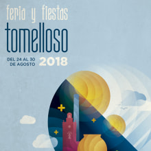 Propuesta cartel Feria y Fiestas Tomelloso 2018. Design de cartaz projeto de Fernando Fernandez Camacho - 27.06.2018
