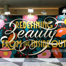 Murais pintados para a Beautycon em NYC. Traditional illustration, Painting, Calligraph, Lettering, H, Lettering & Ink Illustration project by Cyla Costa - 07.28.2020