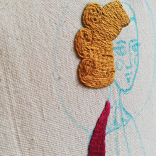 Proyecto de curso: Paso atrás. Traditional illustration, and Embroider project by Angela - 08.01.2020
