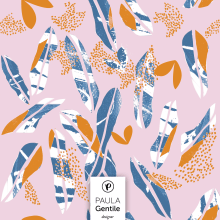 Paper Cut Out Leaves (disponible en @Patternbank). Design gráfico, e Pattern Design projeto de María Paula Gentile - 01.08.2020
