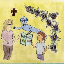 GRACIAS ABUELO (cuento de autor, sobre el duelo en niños). Children's Illustration project by Lenin Leon - 08.03.2020