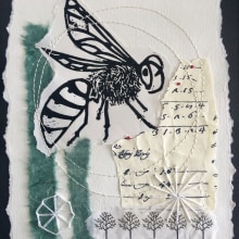 My project in Experimental Embroidery Techniques on Paper course. Colagem, e Bordado projeto de Gretchen Buwalda - 03.08.2020