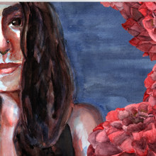 Taylor and Dahlias. Un proyecto de Pintura a la acuarela y Pintura digital de Chelsea Avery - 03.08.2020