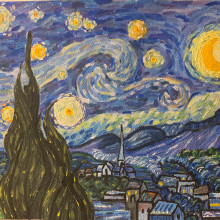 La noche estrellada- Van Gogh . Un proyecto de Pintura, Creatividad, Dibujo y Dibujo artístico de jana boltansky sviderskos - 04.08.2020