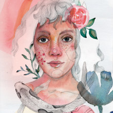 My project in Illustrated Portrait in Watercolor course Ein Projekt aus dem Bereich Traditionelle Illustration, Werbung und Artistische Zeichnung von Fatima Soliman - 05.08.2020