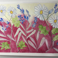 My project in Negative Watercolor Painting for Botanical Illustration course. Painting project by Gill Bellord - 08.05.2020