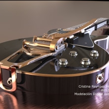 Render de guitarra. Un proyecto de Modelado 3D de Cristina Reynoso - 06.08.2020