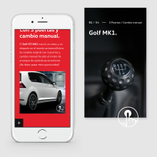 Volkswagen Golf The Original. UX / UI, Interactive Design, and Web Design project by cintia corredera - 08.06.2020